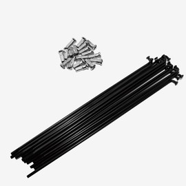 TSTRAUM 12G Spokes 18 Pieces with 18 Nipples (Length 14 mm Brass), 120-180 mm, Diameter 2.6 mm E-Bike Steel Spokes, for Load Bicycle Trailers, Tricycle Bicycle, Wheelchair and More. (Black, 174 mm)