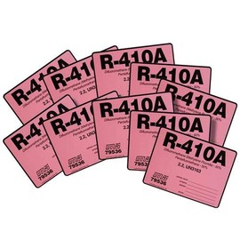 Color Coded Refrigerant ID Labels, Compatible Replacement for Genetron AZ-20 R-410A Refrigerant