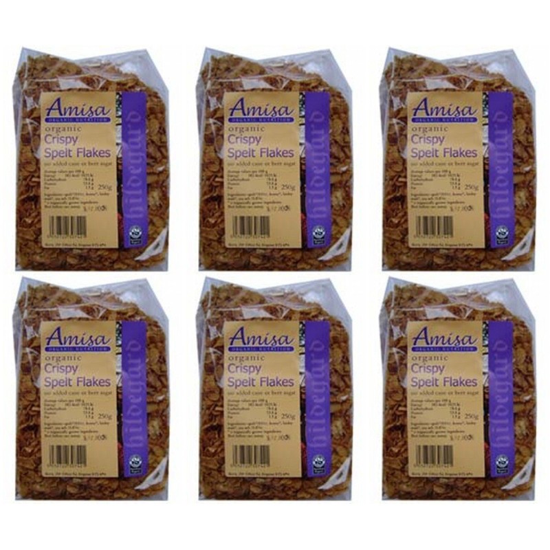 (6 Pack) - Amisa - Organic Crispy Spelt Flakes |