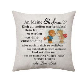 Aconesong An Meine Wife Gifts Birthday Gifts from Husband Sweet Wedding Anniversary Gifts for Wife Cushion Cover Cushion Covers Christmas Wife Gifts (Wife)