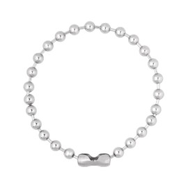 Hanary Sacina Aesthetic Emo Silver-tone Beaded Ball 45cm Chain Necklace, Gothic Punk Grunge Necklace, Christmas Jewelry Gift