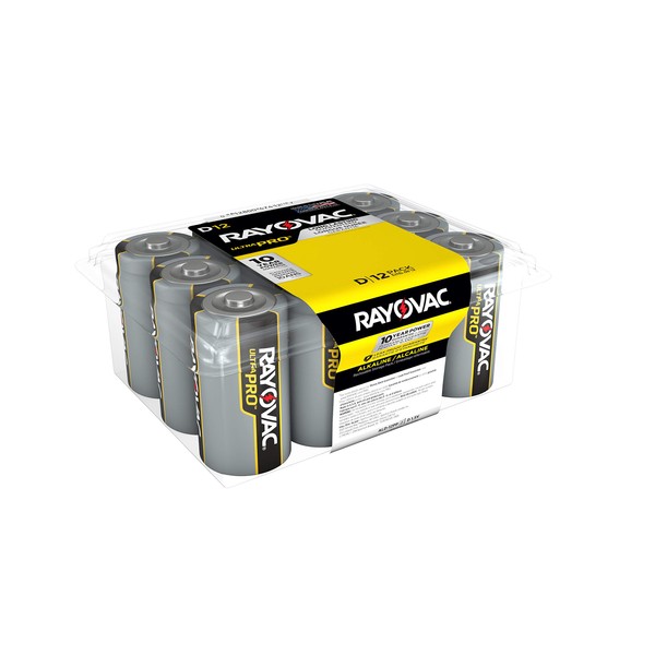 Rayovac D Batteries, Ultra Pro Alkaline D Cell Batteries (12 Battery Count)