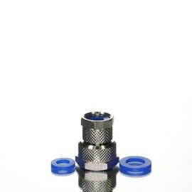 3/4" Garden Hose Thread (GHT) Female to 1/2" NPSM (NPT Compatible) Female - Relief Solid Stainless Steel Adapter with Silicone Washers