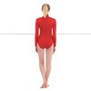 Women's Turtleneck Spandex Long Sleeve Leotard (Medium, Red)