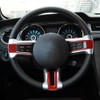 3Pcs Steering Wheel Frame Sticker Carbon Fiber Button Cover Trim