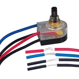 B&P Lamp® On-Off Push Button Switch with Brass Nut