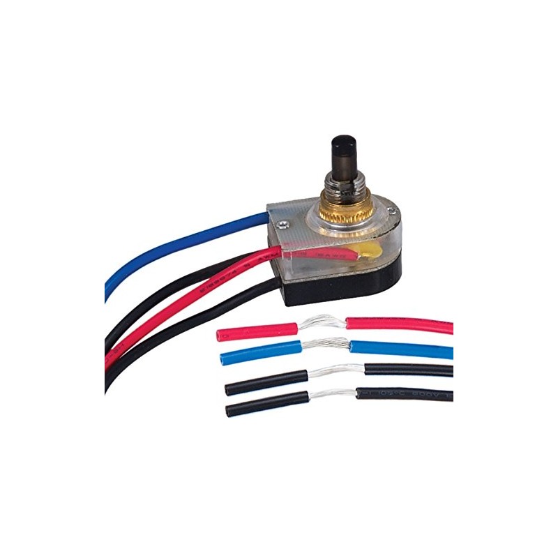 B&P Lamp® On-Off Push Button Switch with Brass Nut