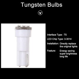 cciyu 20x T5 17 74 73 3-3014SMD Instrument Gauge Dash Indicator LED Light Bulbs (White)