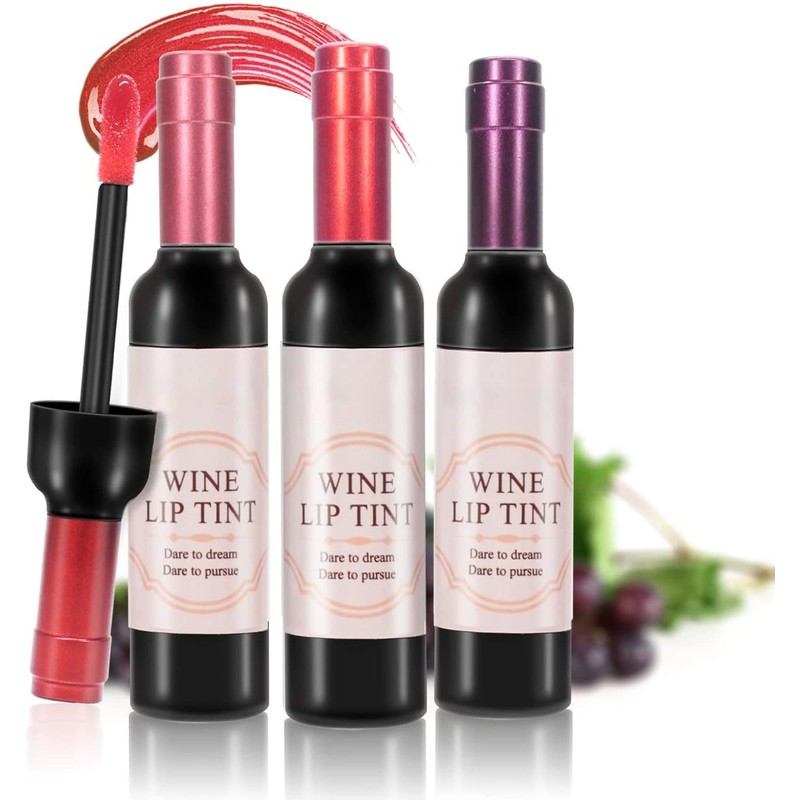Matte Lip Gloss Set, Lip Gloss Waterproof Wine Lipstick Tint,