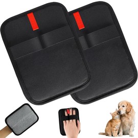 Shengruili Pack of 2 Fur Magnet Gloves, Reusable, Breathable Pet Hair Remover, Pet Grooming Gloves, Static Hair Removal Gloves for Pets, Smooth and Healthy Fur