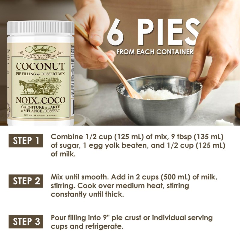 Rawleigh Coconut Pie Filling & Dessert Mix: 16 oz /