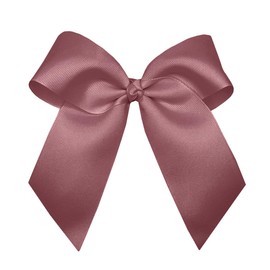 WD2U Girls Large 6" Grosgrain Knotted Hair Bow with Tails on Alligator Clip (Mauve Pink)