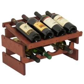 Wooden Mallet Dakota 2 Tier 8 Bottle Display Top Wine Rack in Mahogany