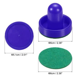 PATIKIL 60mm Air Hockey Pushers and Air Hockey Pucks, Handles Paddles Replacement Accessory Game Table(2 Pushers with Pads, 4 Pucks)