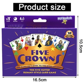 Family Card Games, Five Crowns, with 116 Cards, Family Travel Games, Family Card Games for Travel, Card Game for Kids and Adults, 2-7 Players