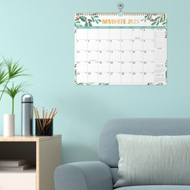 2025-2026 Calendar - Calendar 2025-2026 UK from Jul. 2025 - Dec. 2026, 37.6 x 29 cm, Large Ruled Blocks Perfect for Planning and Organizing, Green Leaf