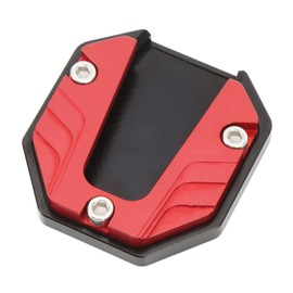 Motorcycle Side Stand Enlarge Foot Pad, Motorbike Side Stand Foot Extender Motorcycle Aluminum Alloy Foot Side Stand Kickstand Extension Pad (Red)