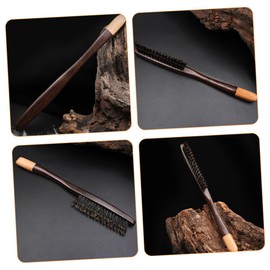 Baluue Mens Brush Bristles Hair Brush Wooden Handle Portable Styling Brush for Curly Hair Smooth Comb