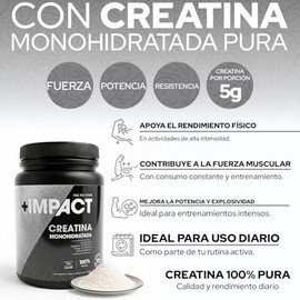 Creatina Monohidratada en Polvo, 500g, Suplemento Deportivo 100% Vegano, Libre de Soja 100 servicios prework out energia alto rendimiento alta pureza 