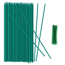 17" Green Bamboo Sticks,Garden Wood Plant Stakes,Floral/Orchid/Tomato Wooden Stakes Plant Support Stakes Wooden,Wooden Sign Posting Garden Sticks(30pcs)