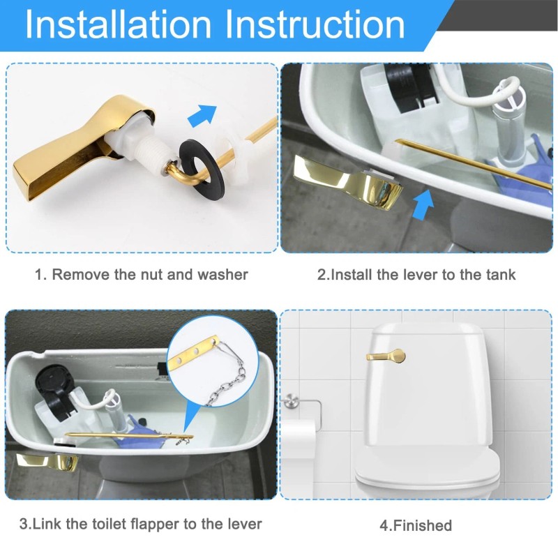 Universal Front Mount Handle Hibbent 2 Pack Toilet Tank Flush