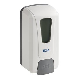 Commercial Foaming Soap Dispenser, 40 oz, Wall Mount, Manual Push Button, White