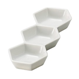 White Hexagonal Triangular Plate, 8.1 x 3.0 x 0.9 inches (20.5 x 7.5 x 2.4 cm) | Buckwheat Utensils