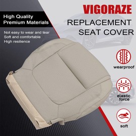 Vigoraze Driver Bottom Replacement Leather Seat Cover Light Gray #CL Compatible with Ford Explorer 2011 2012 2013 2014 2015