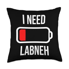 Funny Drink And Food Lover Clothing Gifts I Need Labneh-Eat Cooking Funny Food Throw Pillow, 18x18, Multicolor