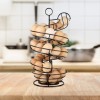 Spiral Design Egg Dispenser Rack Holder with Storage Basket Metal