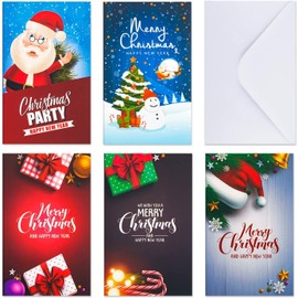 30 Pack Christmas Gifts Card Money Holder in 5 Holiday Cute Festive Designs Christmas Greeting Cards with Envelopes,money holder with envelopes