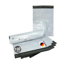 Pack of 100 Foil Mailing Bags - Heavy Duty, Opaque, Tear-Resistant, Polyethylene (LDPE), Ideal for Clothes, Documents and Much More (50 µm - 240 x 325 mm)
