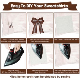 XMJY 1 Pair Side Bow Patches for Sweatshirt, Football Glitter Iron on Patches, Funny DIY Appliques for Sweatshirts Hoodies Clothes Jeans T-Shirts