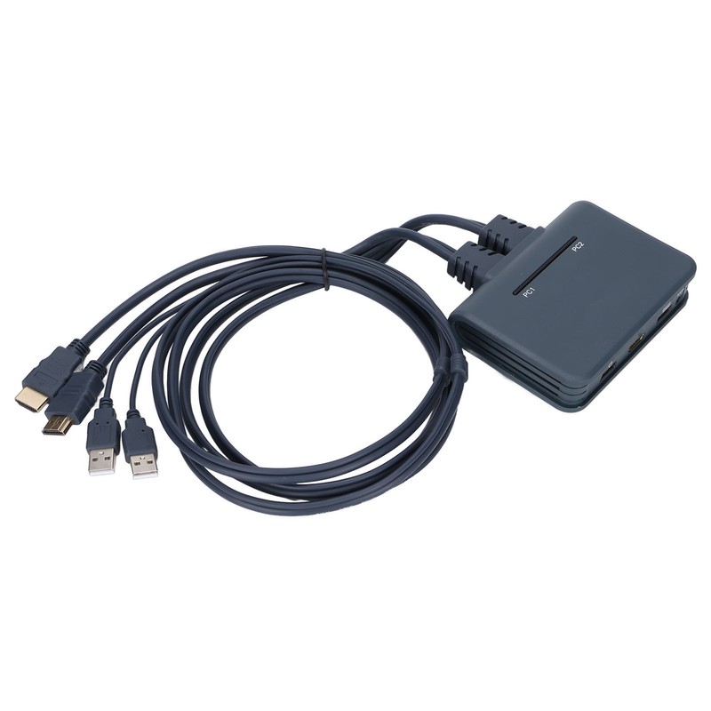 USB KVM Switch 2 Ports Wired HD Multimedia Interface KVM