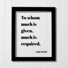 Luke 12:48 - To whom much is given much is