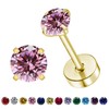 VDKIDKT Flat Back Birthstone Stud Earrings for Women Girls, 3mm