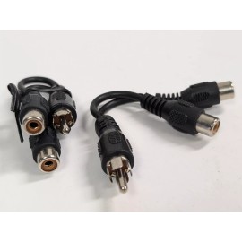 CES SHIELDED AUDIO Y CORD RCA PLUG TO TWO RCA JACKS (2 PACK)