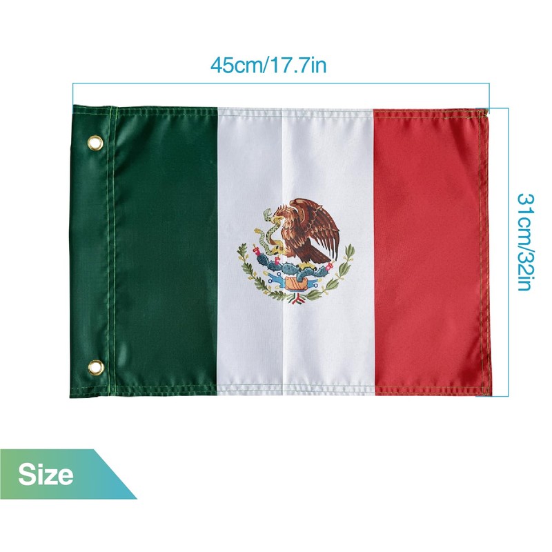2PCS Mexico Flags for Whip Lights or Antenna Flag Poles,