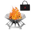 Foldable Portable Fire Pit,Stainless Steel Fire Pits with Charcoal Grill