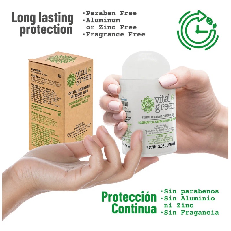 Vital Green Desodorante Cristal Alumbre 100gr (paq 1 Und)