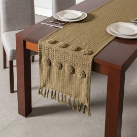 Vianney Camino De Mesa Vianney Mumbai Incienso Textura 160x38 Cm