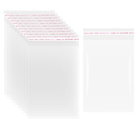 HARFINGTON 100pcs Self Sealing Cello Bags, 11x15.7-inch Clear Resealable Self Adhesive Bags for Cookie Bakery Clothes Packaging