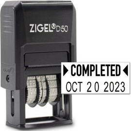 ZIGEL D50 Date Stamp with Completed - Self Inking Date Stamp - Black