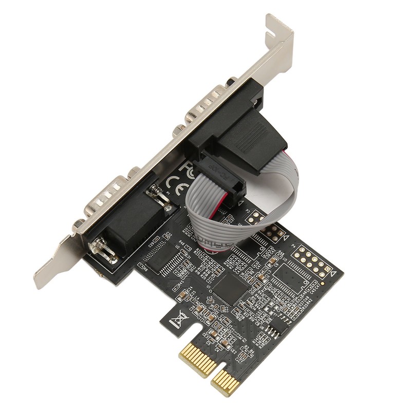 2 Port PCI Express RS232 DB9 Serial Port Card PCIe