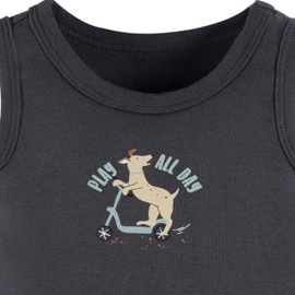 Gerber Baby Boys' Multi-pack Sleeveless Onesies Bodysuit, Blue Bike, 12 Months