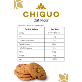 Chiquo Oat Flour 500g - Premium Stabilised 100% Wholegrain Oats | High Protein & Fibre, Low Fat | No Added Sugar | Vegan & Clean Eating Friendly | Perfect for Pancakes, Baking, Smoothies & Cooking