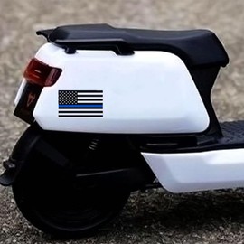 Thin Blue Line Vinyl American Flag Sticker Set, 3-Pack Waterproof Car Stickers & Decals, Outdoor Durable Flag Stickers for Bumper and Rear Windows A016