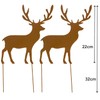 KRONLY Set of 2 Reindeer Rust Stakes Metal 32 cm
