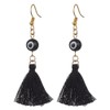 Hemasa Black Colour Evil Eye Lampwork & Tassel Earrings earrings