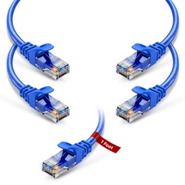 NewYork Cables Cat6 Ethernet Patch Cable 1ft (5 Pack), Snagless Cat6 Patch Cables for Data Centers, 10Gbps, 550Mhz Ethernet Cord, Bare Copper Network Patch Cables for Home and Enterprise -Blue